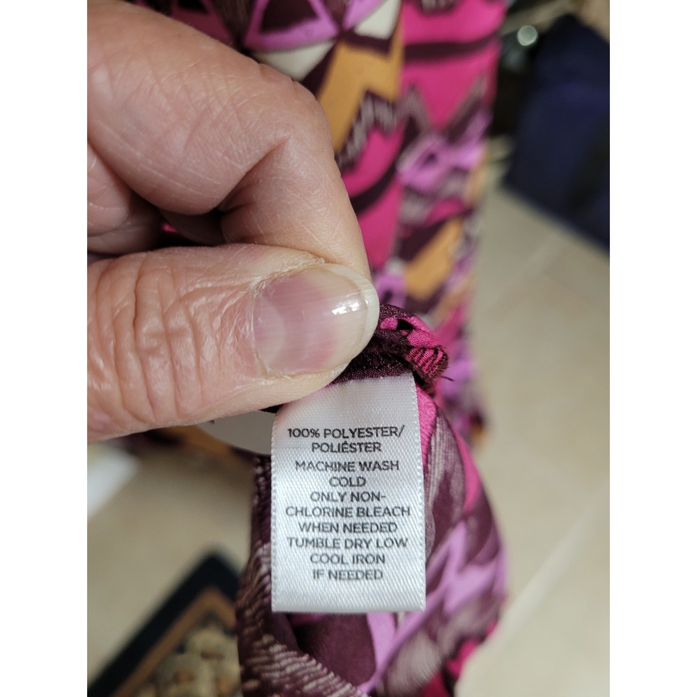 Ann Taylor LOFT Aztec Chevron Maxi Dress Boho Plum Pink Small Tall ST Sleeveless - Picture 7 of 9